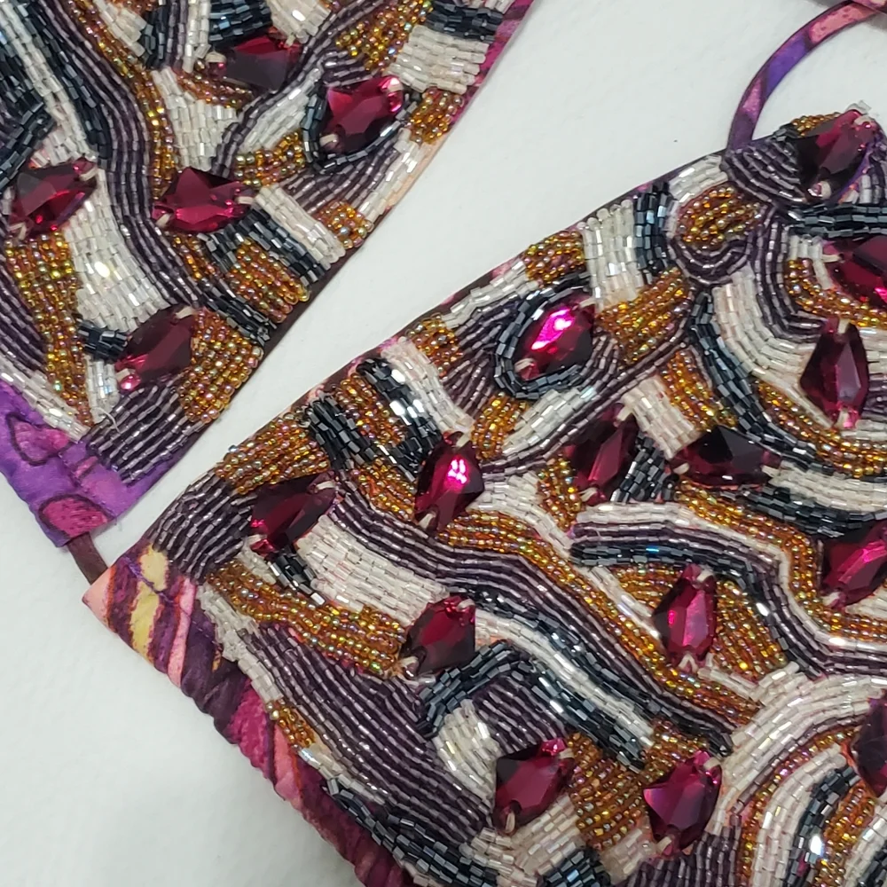 Victoria's Secret Beaded Embellished Triangle Bikini Top Medium - Picture 8 of 9